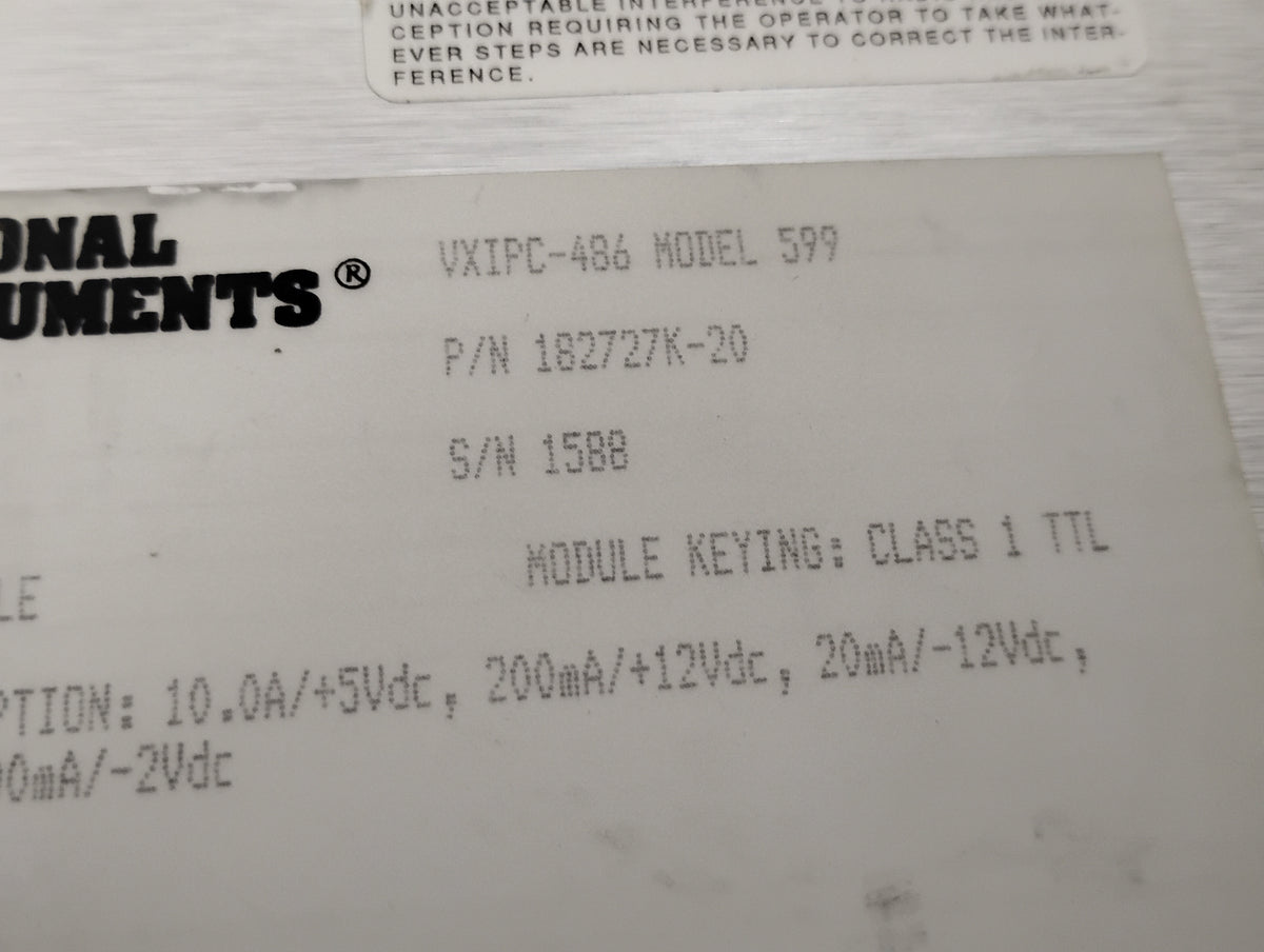 National Instruments VXIPC-486 Model 599 VXIbus C Controller