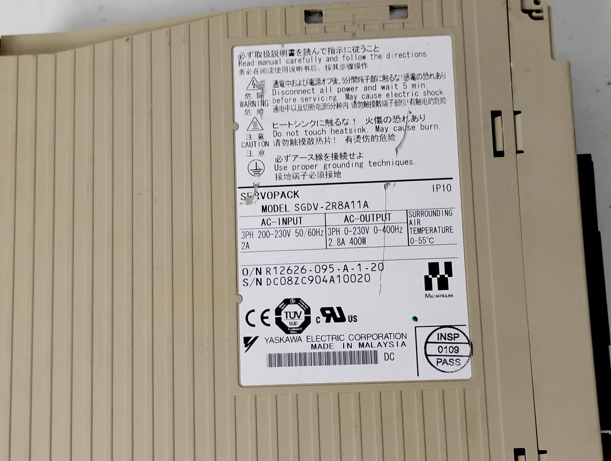 Yaskawa SGDV-2R8A11A 200V 400W 2.8A SERVOPACK