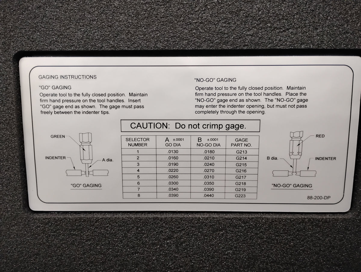 DMC 88-200-DP Gage Set for AFM8-Go/No-Go Sel 1-8