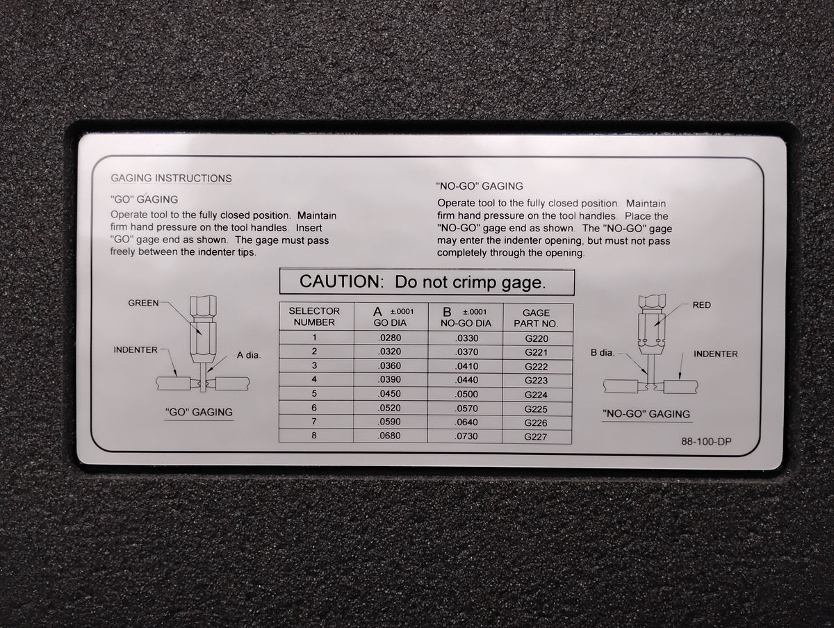 DMC 88-100-DP Gage Set for AF8-Go/No-Go Sel 1-8