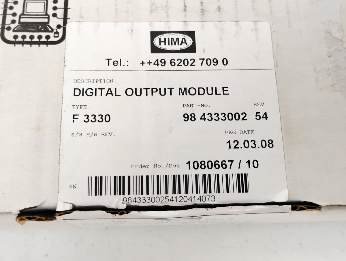 Hima F3330 8-Channel Digital Output Module