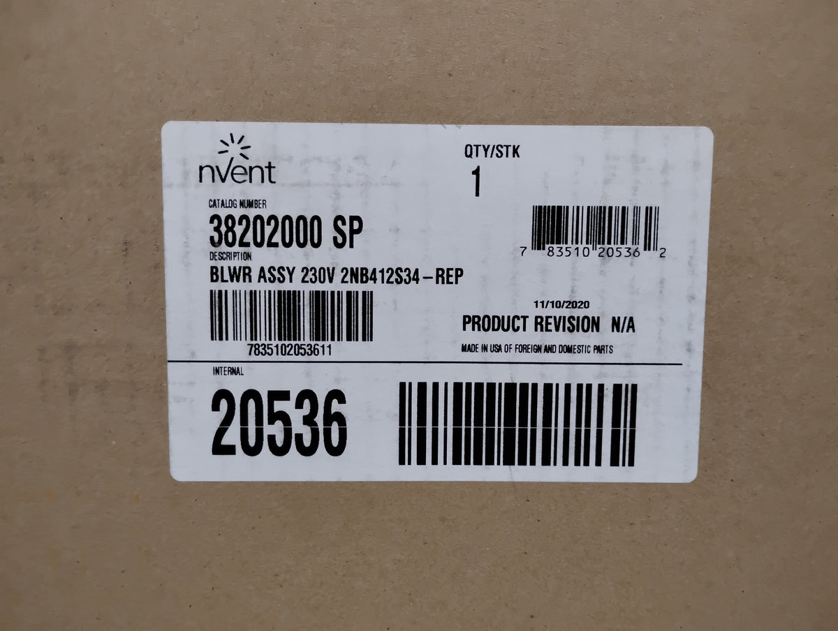 nVent 38202000SP Blower Assembly 2NB412 Series 230 Volt