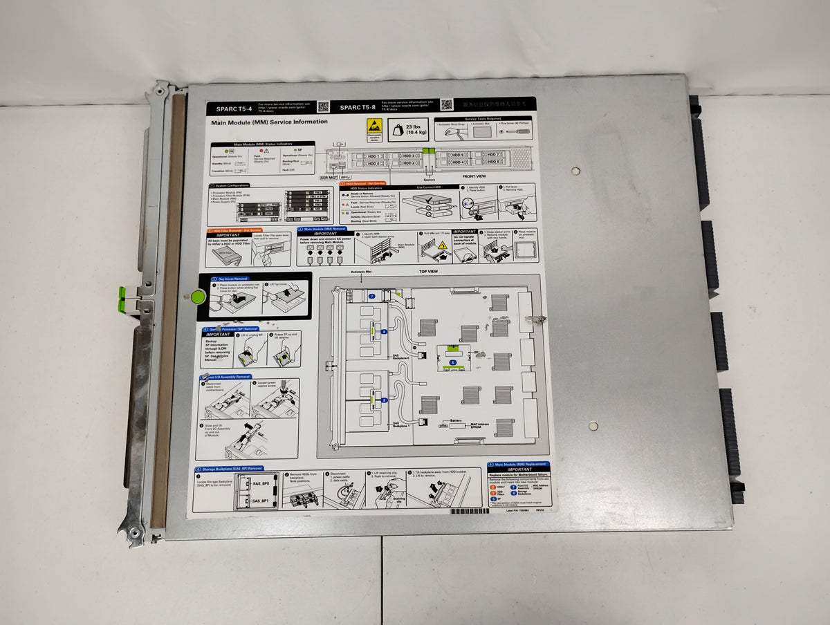Sun Oracle T5-4 / T5-8 Motherboard Assembly | P/N: 7070931 7070932 7305706