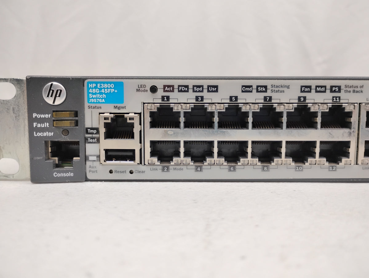 HP J9576A E3800-48G-4SFP+ Gigabit Managed Ethernet Switch | No PSU's
