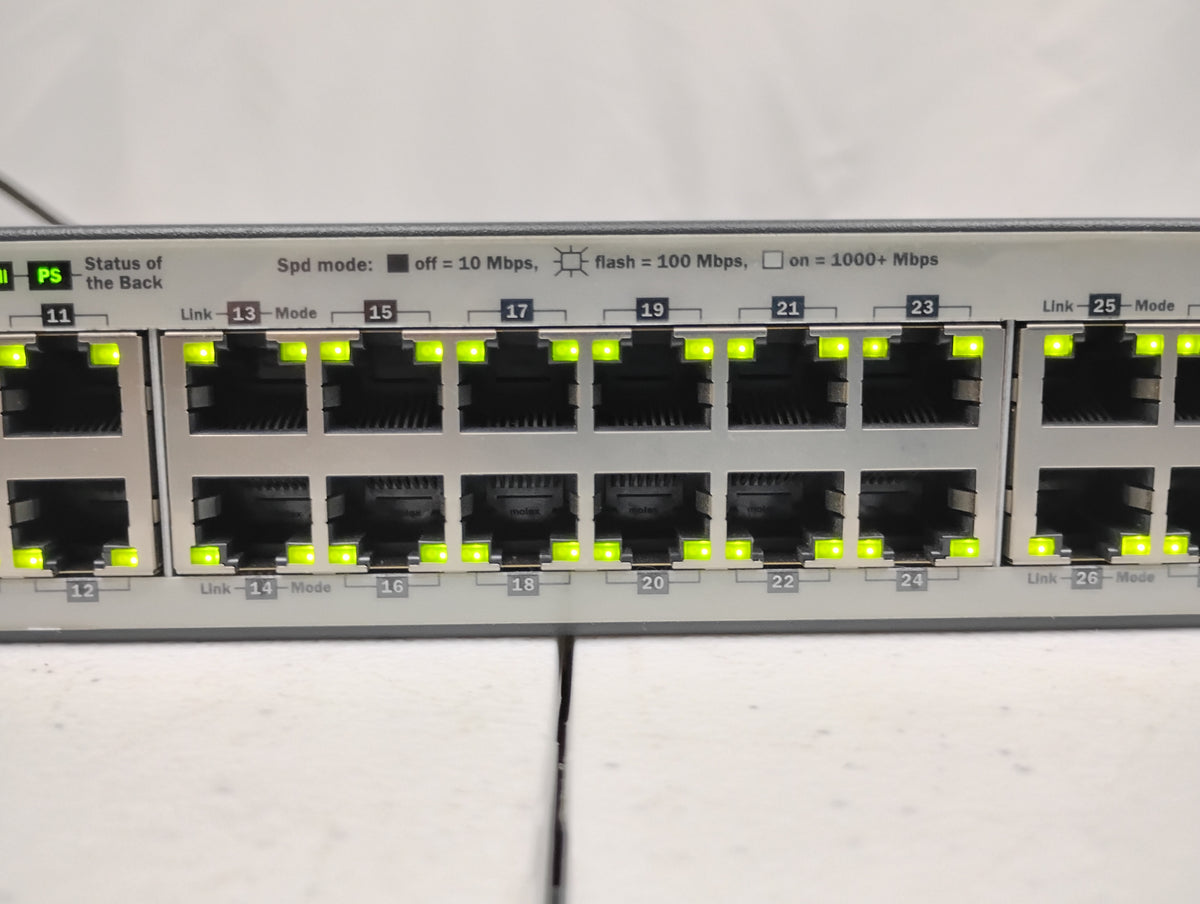 HP J9574A E3800-48G-4SFP+ 48-Port Ethernet Switch w/ J9577A Stacking Module & x2 J9580A PSUs