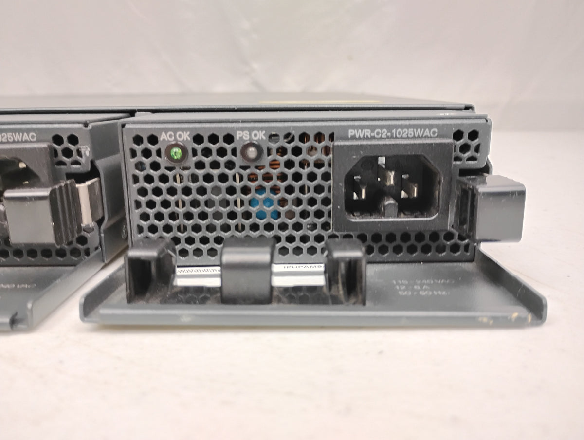 Cisco Catalyst 2960-XR Series WS-C2960X-48FPS-I 48 Port PoE+ Gigabit Switch & x2 PWR-C2-11025WAC PSUs
