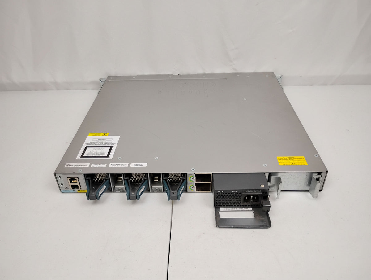 Cisco Catalyst WS-C3850-48P 48 Port PoE+ Gigabit Switch & x1 PWR-C1 1 100WAC PSU