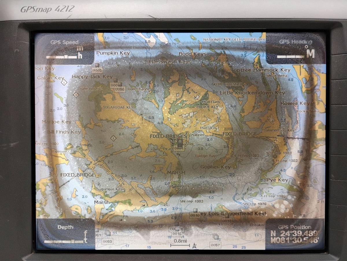 Garmin GPSMAP 4212 GPS Chartplotter Display | Functional but Sun Damaged