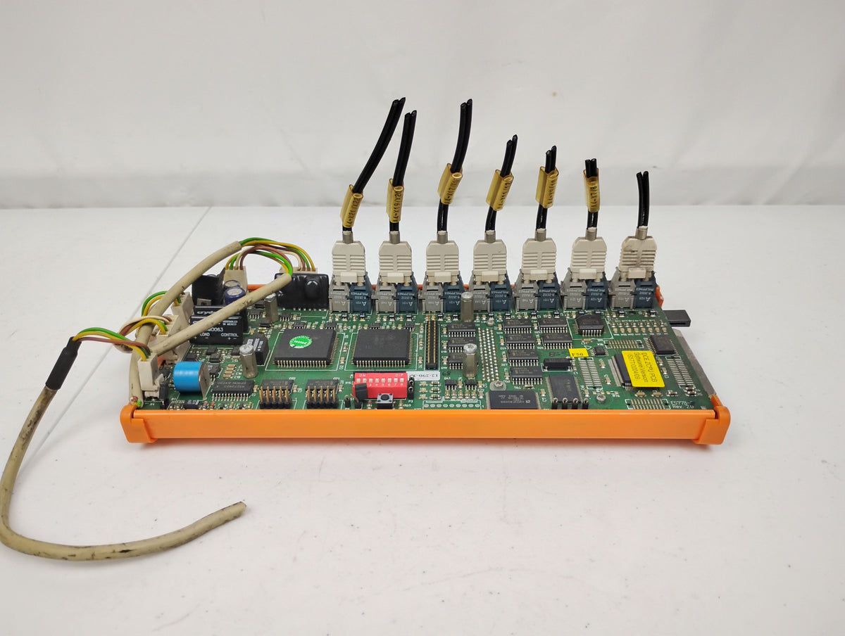 Emhart Tucker Weidmuller Platine E577B-C Rev 2.0 Robot Control Board w/ E486B 2Mb Battery Backup
