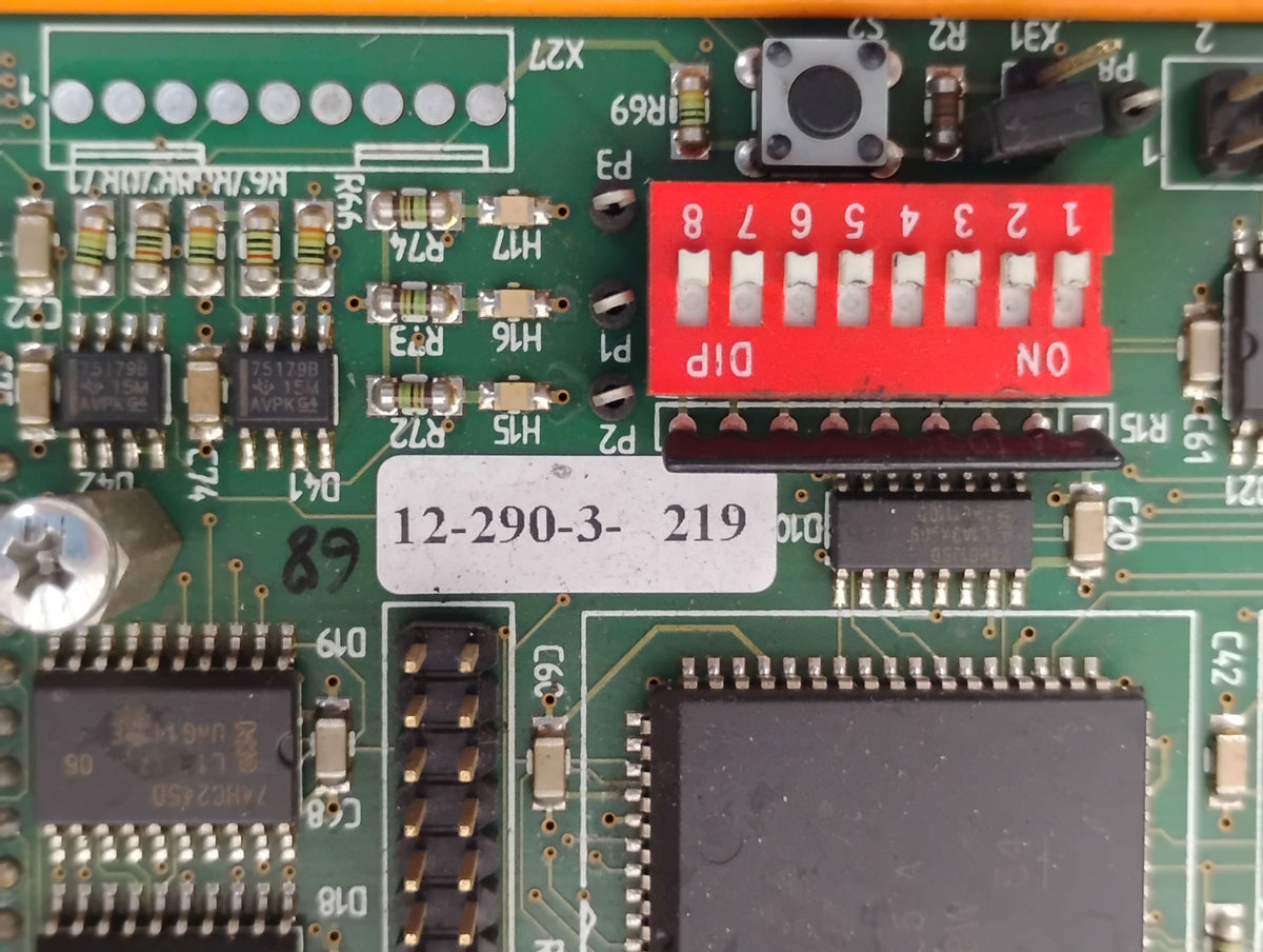 Emhart Tucker Weidmuller Platine E577B-C Rev 2.0 Robot Control Board w/ E486B 2Mb Battery Backup