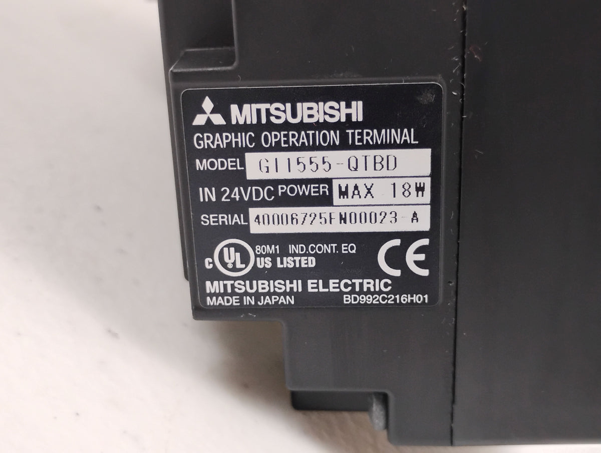 Mitsubishi GT1555-QTBD GOT1000 Operator Terminal w/ GT15-QBUS Interface Unit