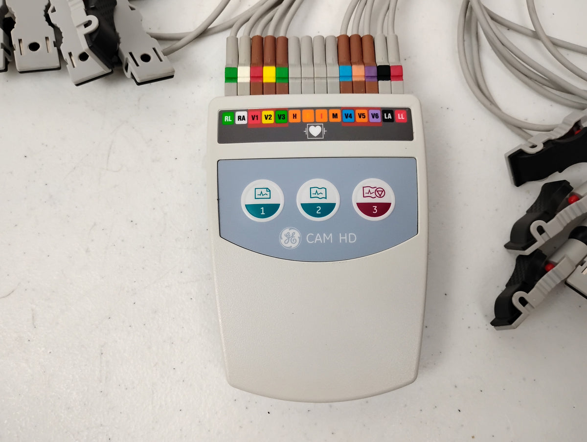 GE MAC 5500 HD ECG Machine w/ CAM HD Module & Coiled Patient Cable Host