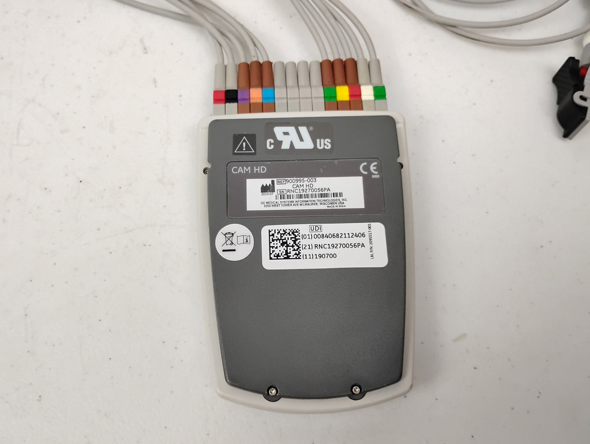 GE MAC 5500 HD ECG Machine w/ CAM HD Module & Coiled Patient Cable Host