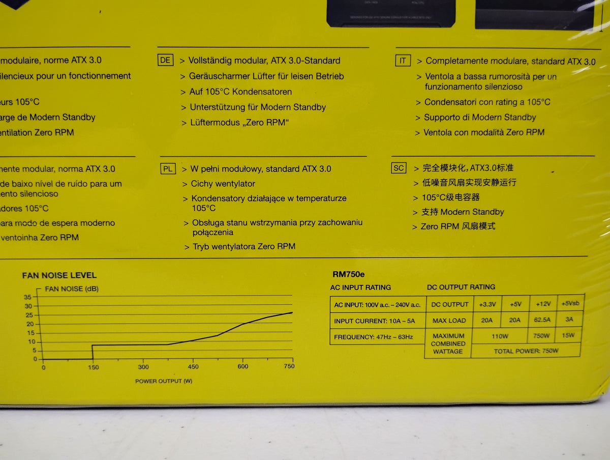 Corsair RM750e ATX 3.1 PCIe 5.1 Ready Fully Modular 750W Power Supply – 12V-2x6 Cable Included, Cybenetics Gold Efficiency