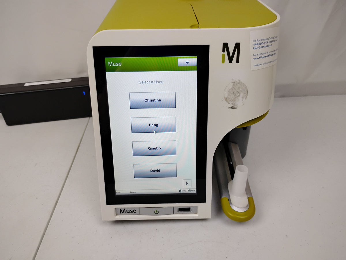 Millipore Muse Cell Analyzer | EMD Luminex Guavza Flow Cytometry Cell Analyzer w/ Power Supply