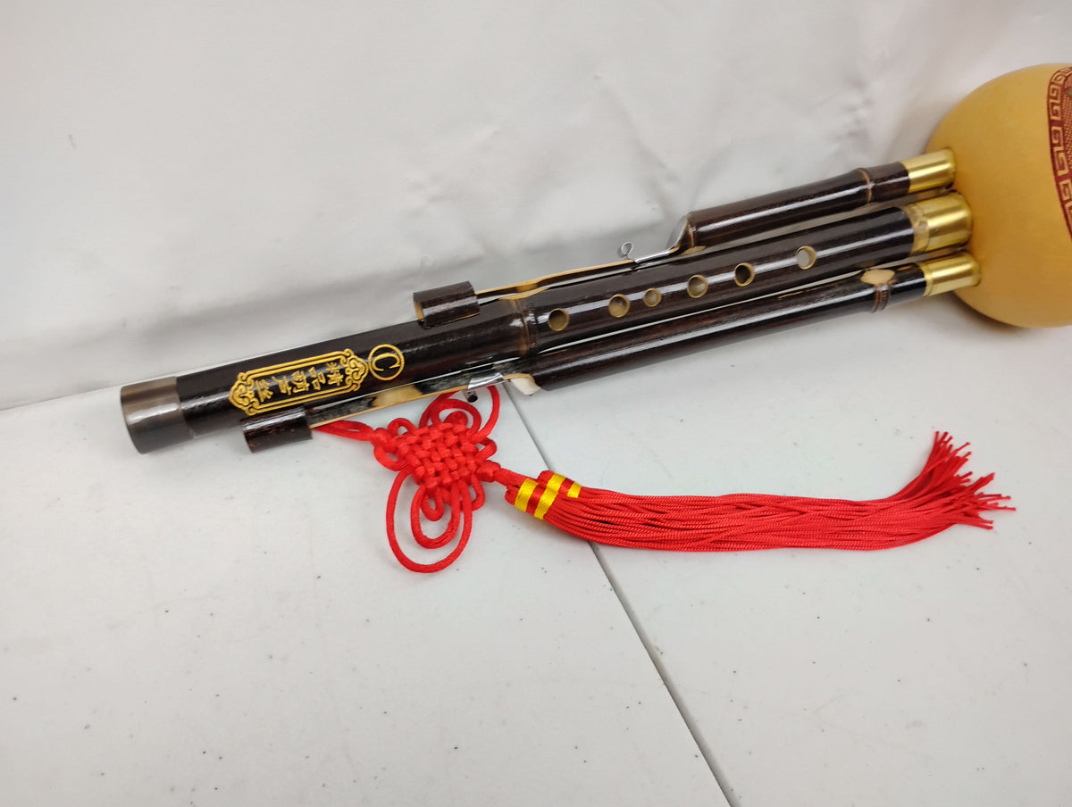 L'MS Professional Bamboo Hulusi 3 Octaves Gourd Flute Woodwind (C Key)