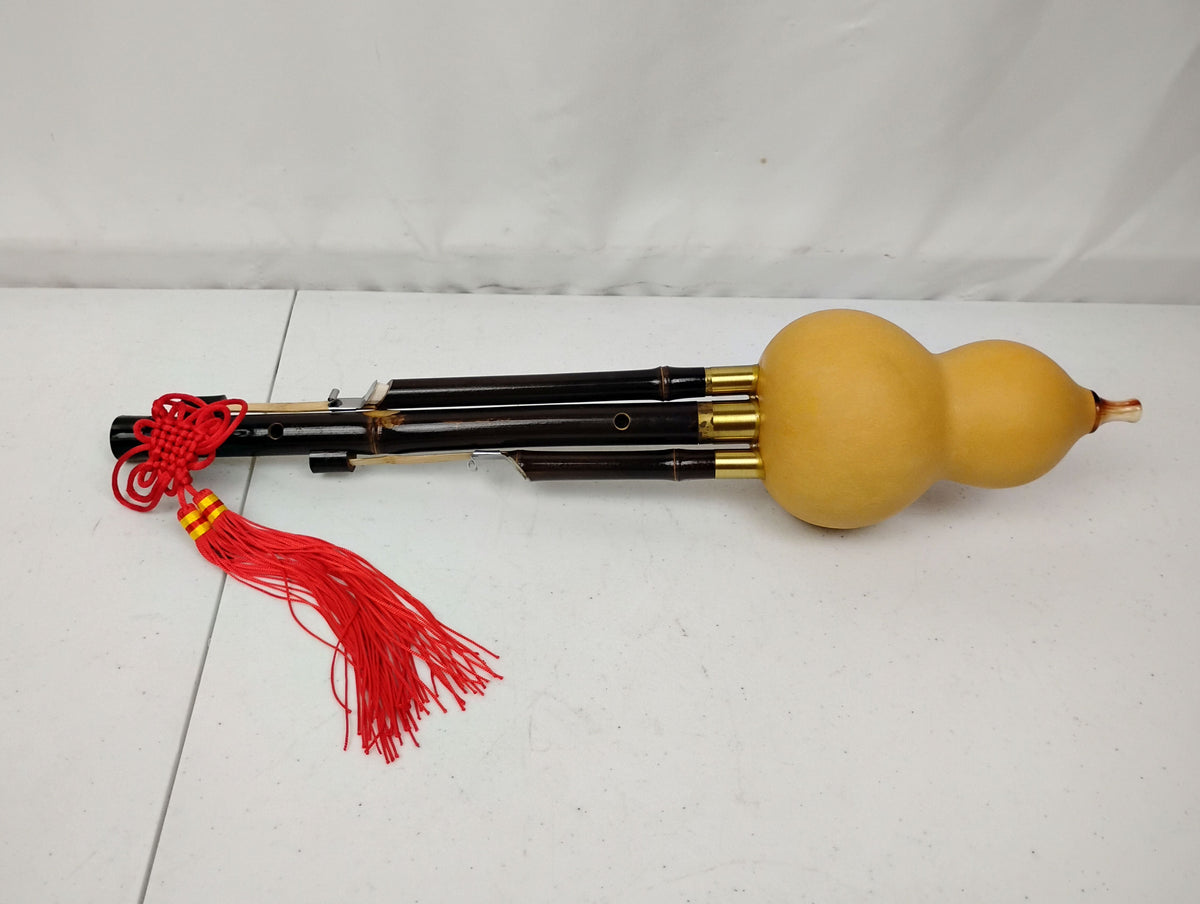 L'MS Professional Bamboo Hulusi 3 Octaves Gourd Flute Woodwind (C Key)