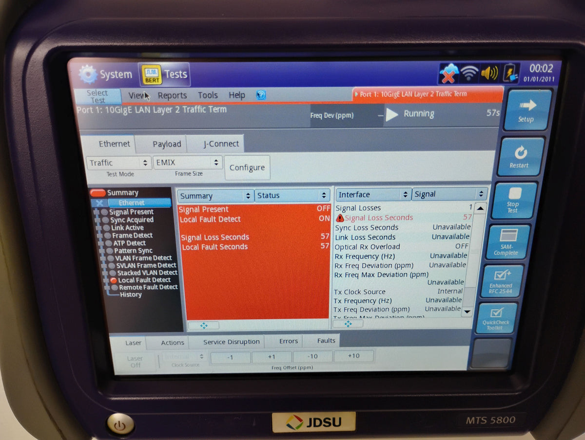 JDSU MTS 5800 TB/MTS-5800 Communications Analyzer w/ Case & Accessories + Options