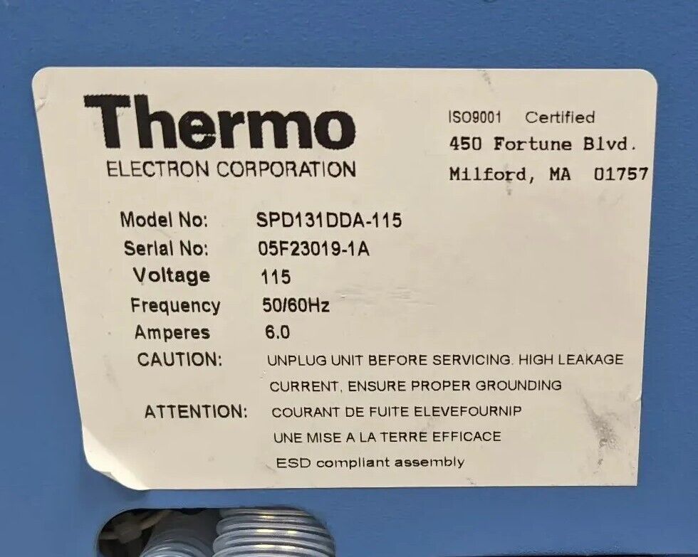 Thermo SPD131DDA-115 SpeedVac Concentrator w/ Rotor & Tubes | Thermo Electron