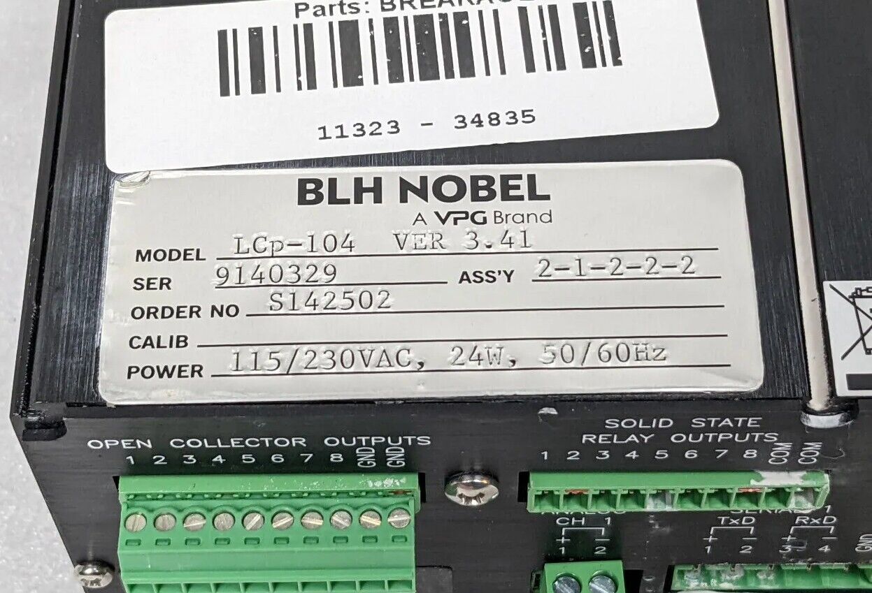 BLH LCp-104 Safe-Weigh Weight Transmitter Unit 2-1-2-2-2 Ver. 3.41