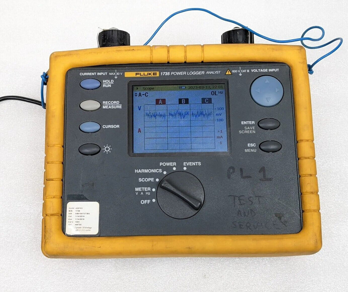 Fluke 1735 Three Phase Power Logger Analyst