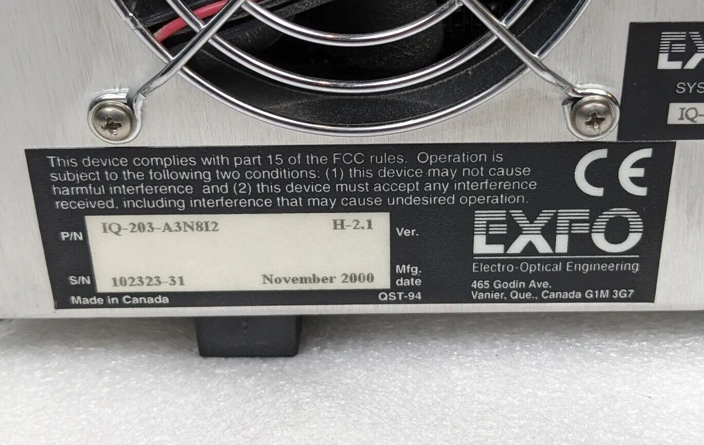 EXFO IQ-203 Optical Test System w/ IQ-1100, IQ-2100, IQ-3200 Modules | For Parts/Repair