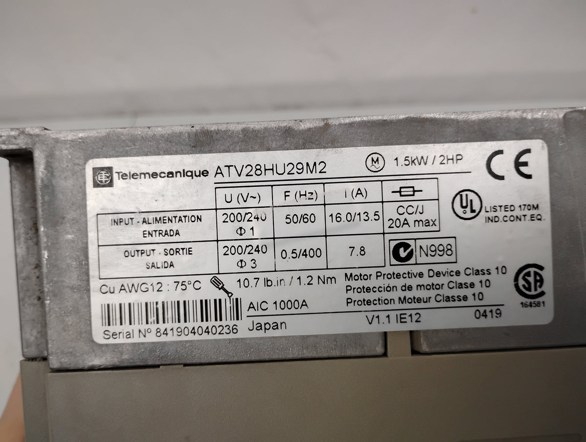 Telemecanique ATV28HU29M2 Drive