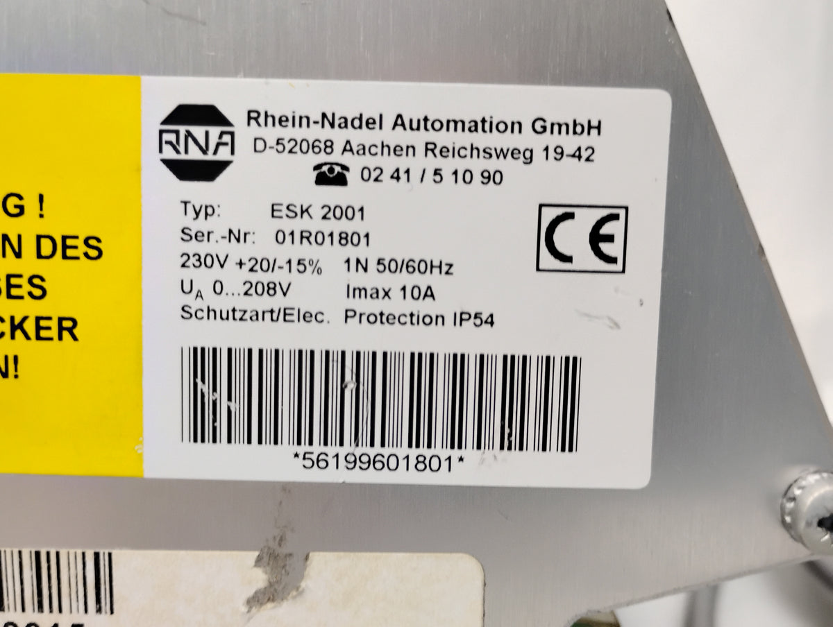Rhein-Nadel Automation GmbH ESK 2001 Controller for Vibratory Drive Systems