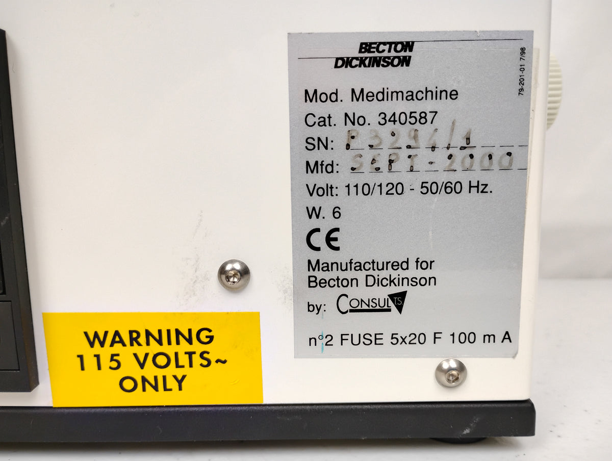 Becton Dickinson MediMachine 340587 Tissue Homogenizer