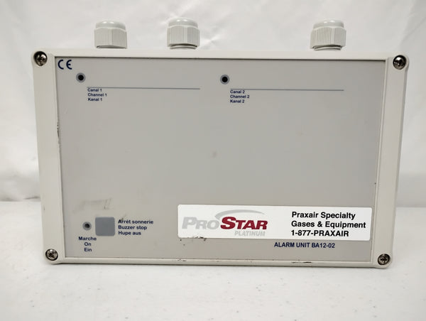 Praxair BA12-02 SMT BA12-02 Rotarex Alarm ProStar Platinum Gas Monitoring Device 2 Channel