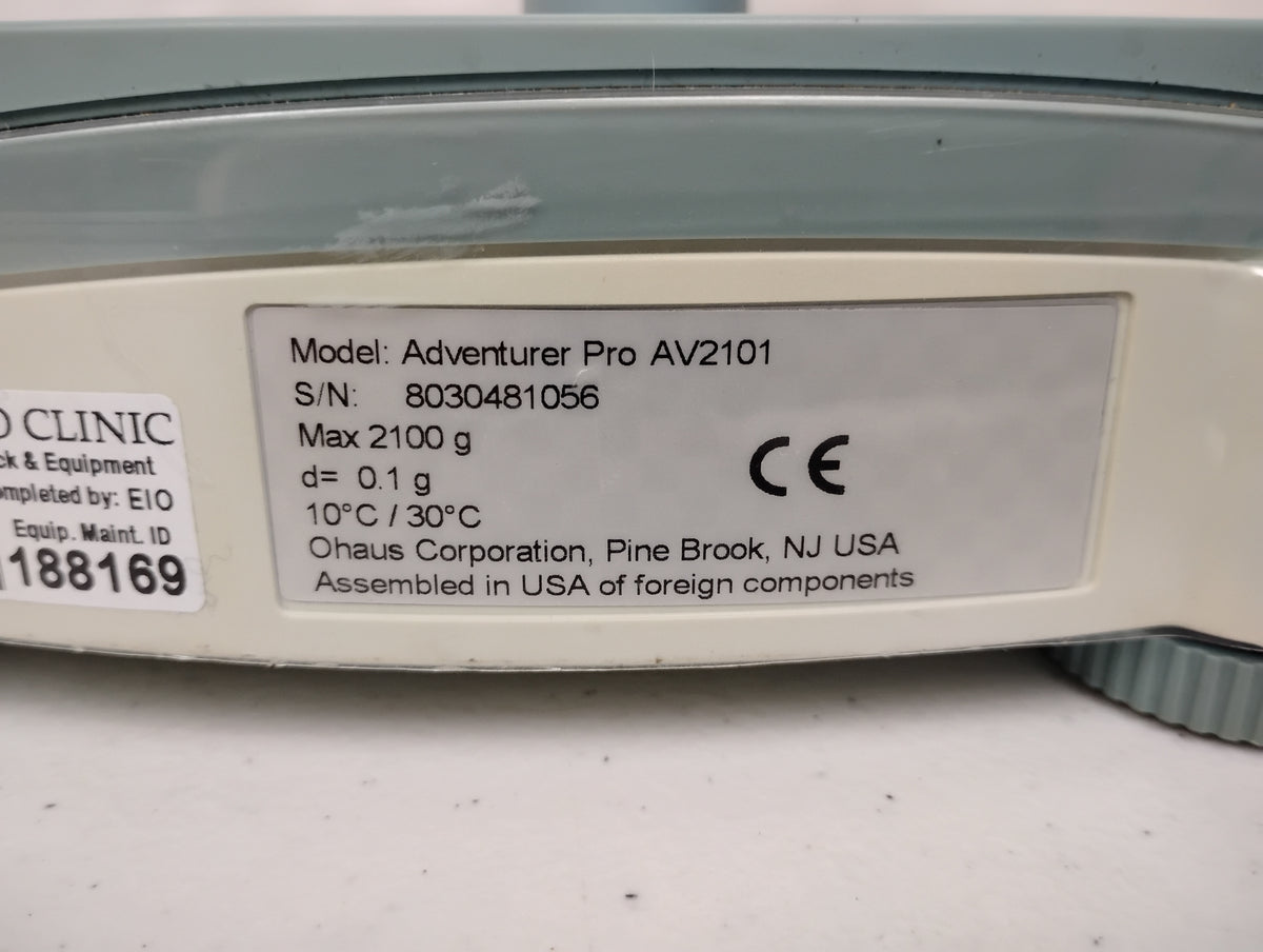 Ohaus Adventurer Pro AV2101 Precision Balance 2100g | Missing Top Plate