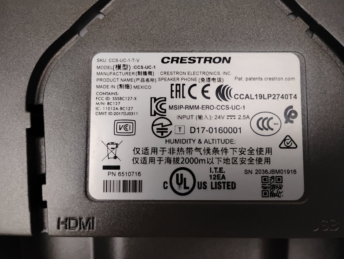 Crestron CCS-UC-1-AV Tabletop Video Conference Console