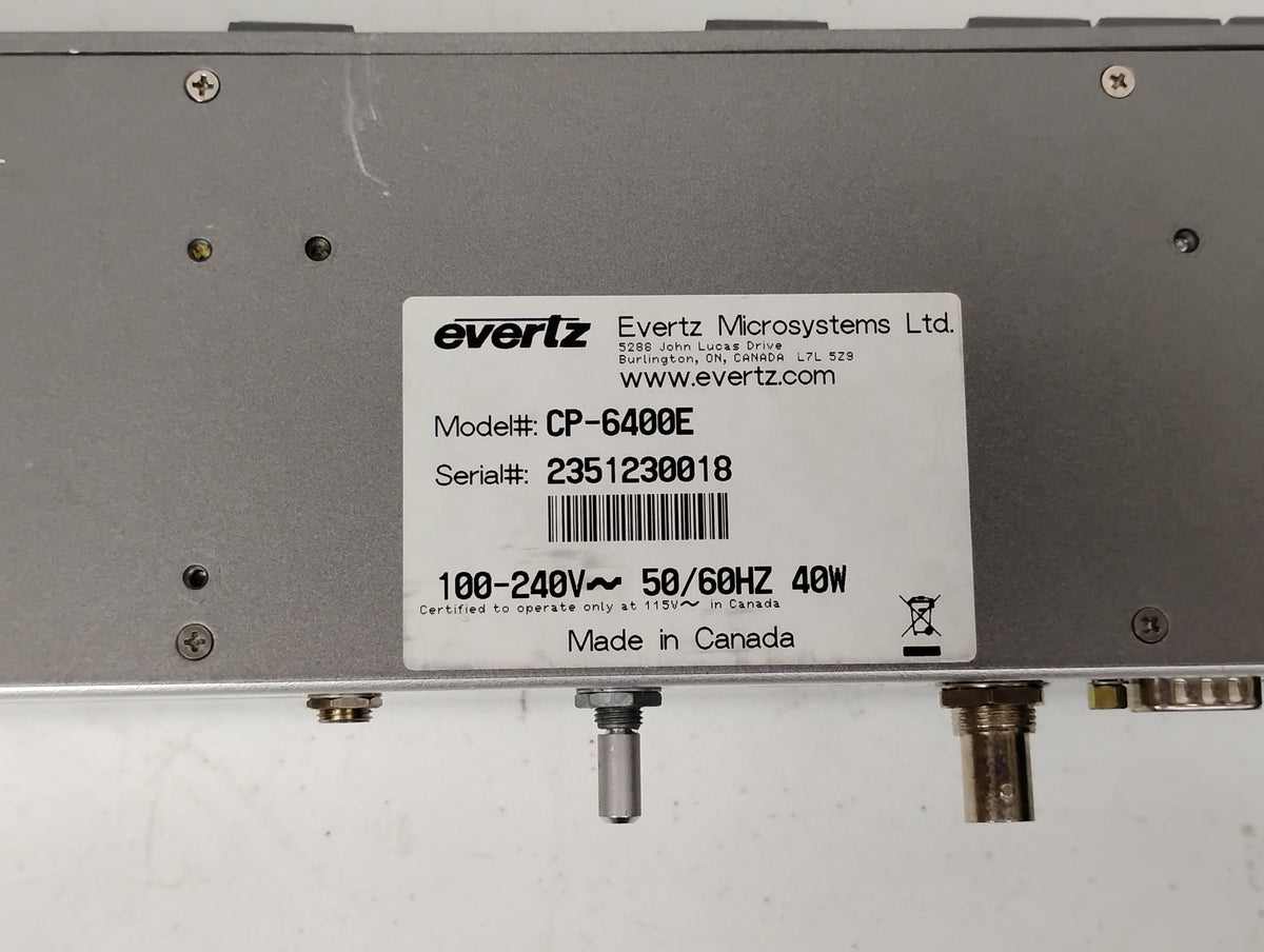 Evertz CP-6400E Router Control Panel