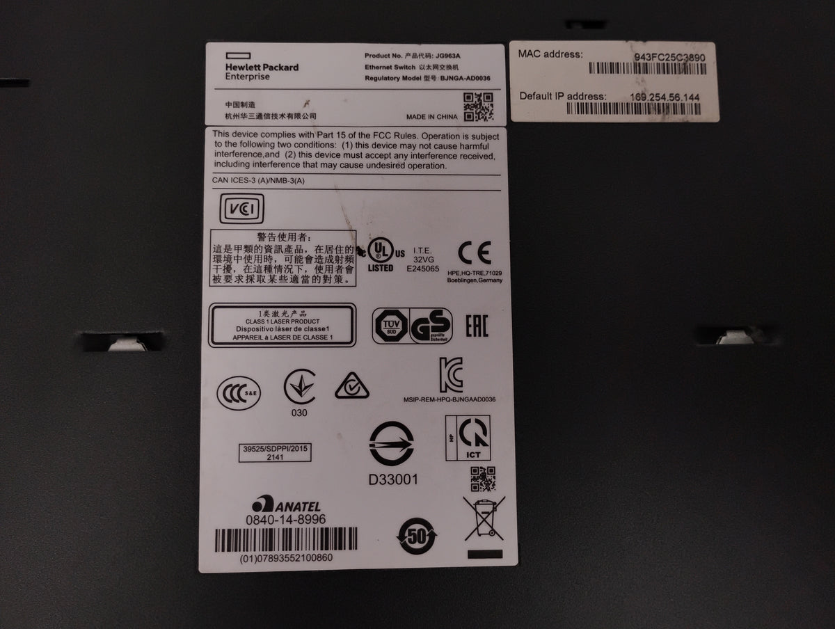 HPE OfficeConnect JG963A 52-Port PoE Gig Switch | 1950-48G-2SFP+2XGT-POE+ 370W | Read