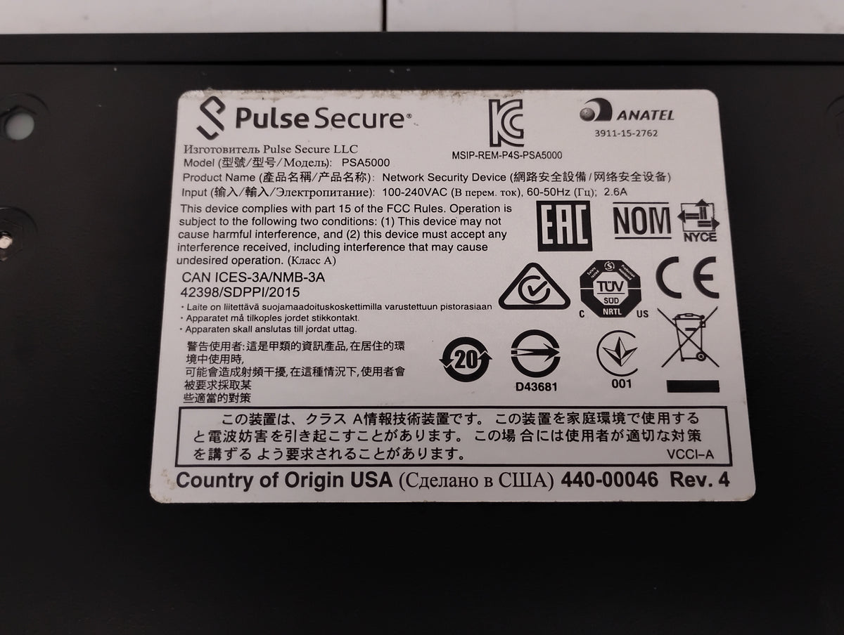 Pulse Secure PSA5000 Secure Access Appliance