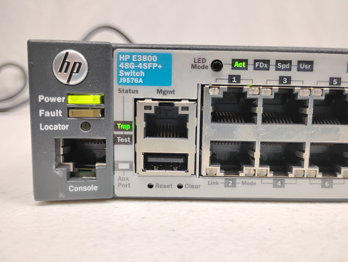 HP J9576A E3800-48G-4SFP+ Gigabit Managed Ethernet Switch w/ x1 J9581A PSU