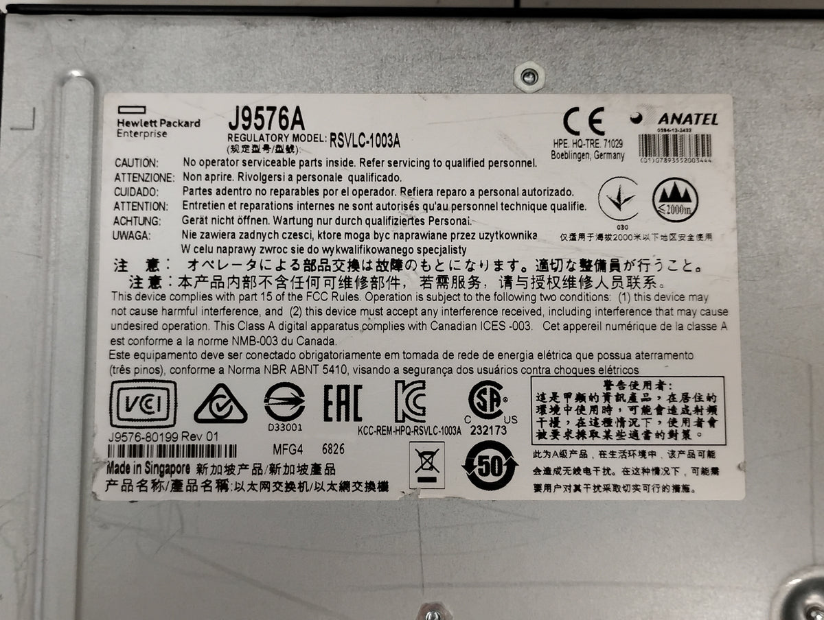 HP J9576A E3800-48G-4SFP+ Gigabit Managed Ethernet Switch w/ x1 J9581A PSU