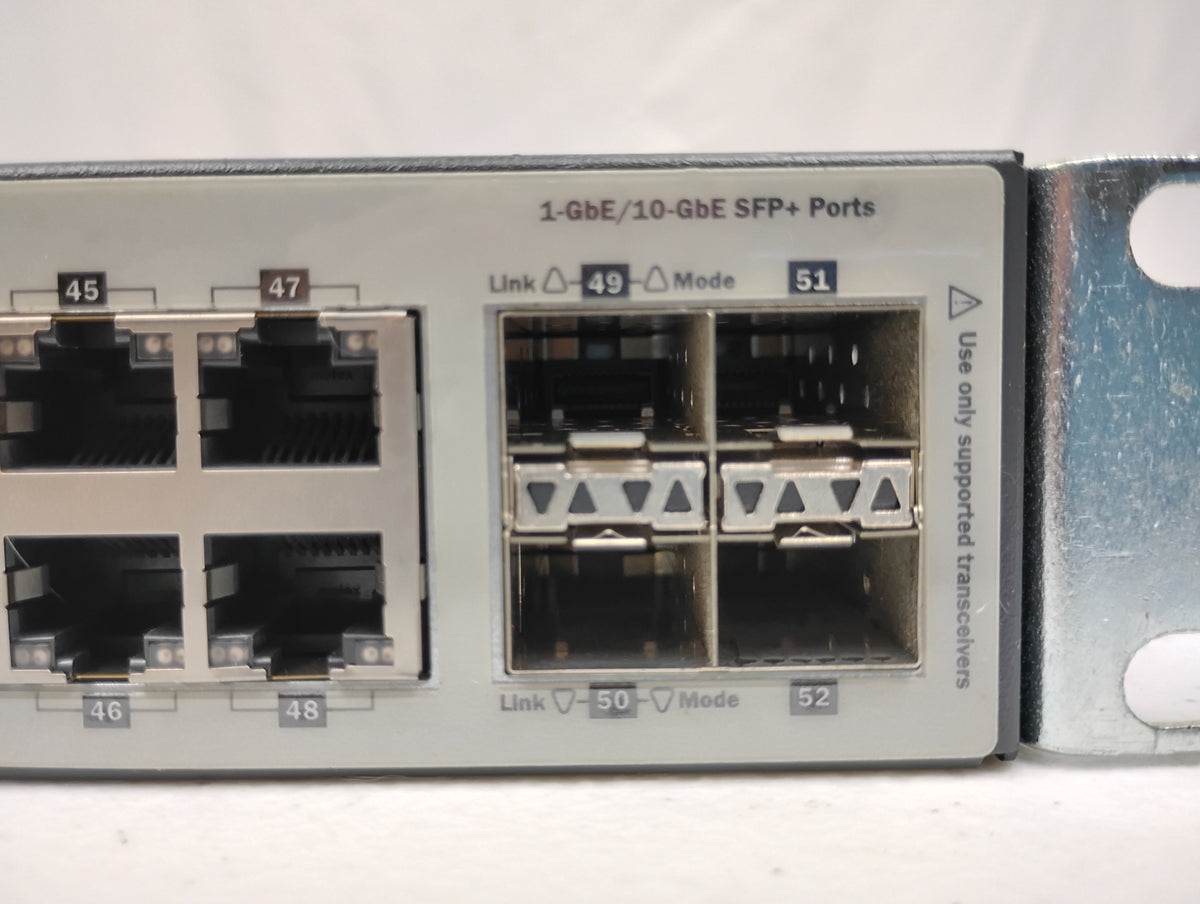HP J9574A E3800-48G-4SFP+ 48-Port Ethernet Switch w/ J9577A Stacking Module & x2 J9580A PSUs