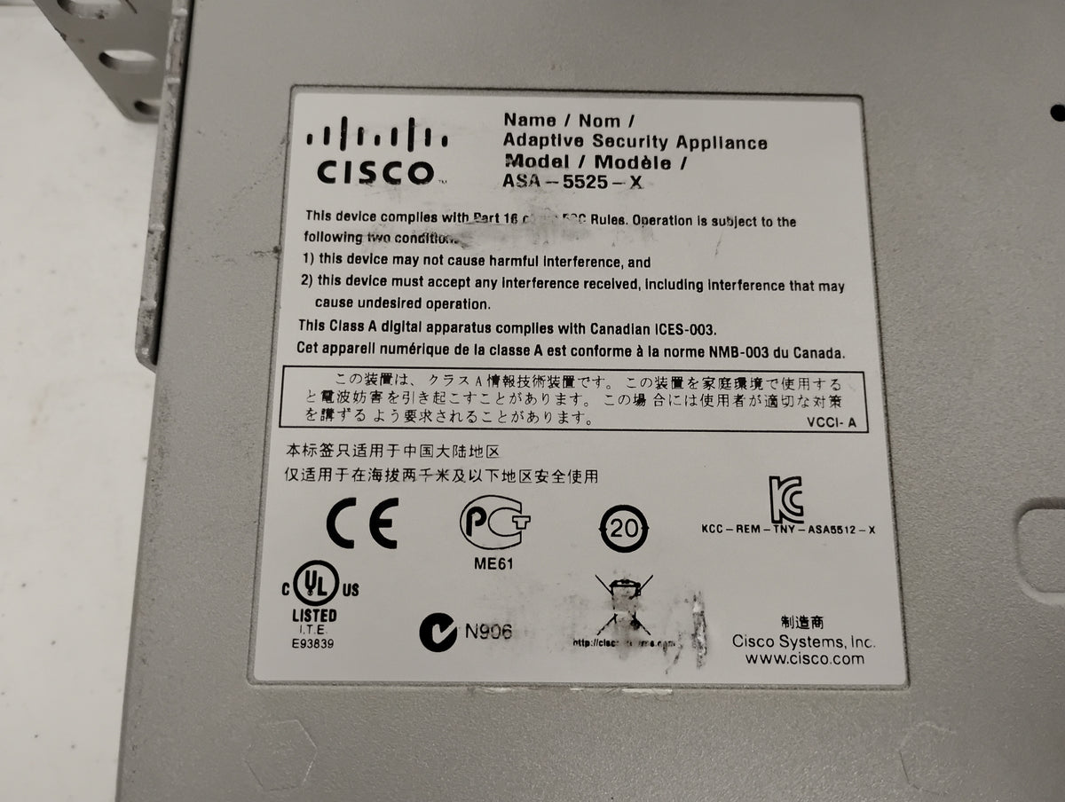 Cisco ASA5525-X Adaptive Security Appliance