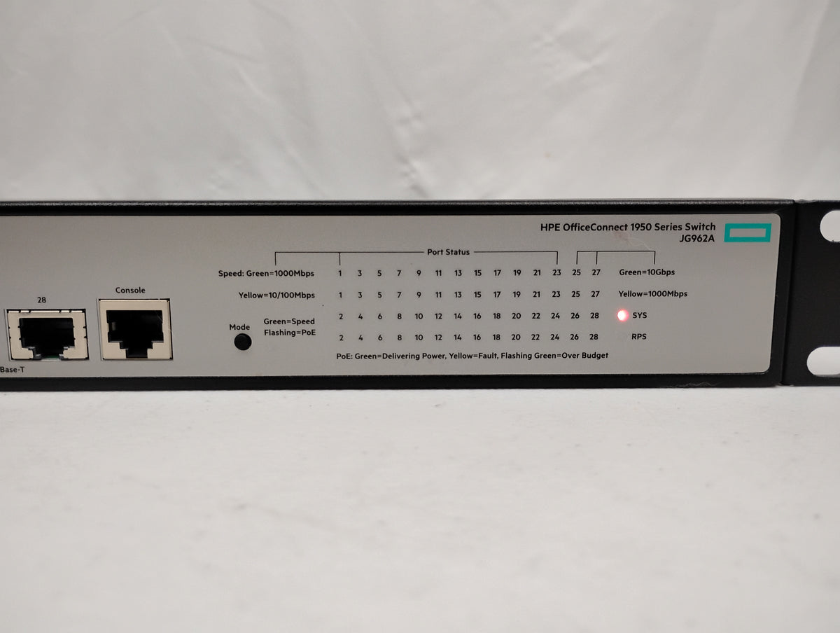 HPE OfficeConnect 1950 JG962A 24-Port Gigabit Ethernet Switch | HP 1950-24G 2SFP+ 2XGT PoE+