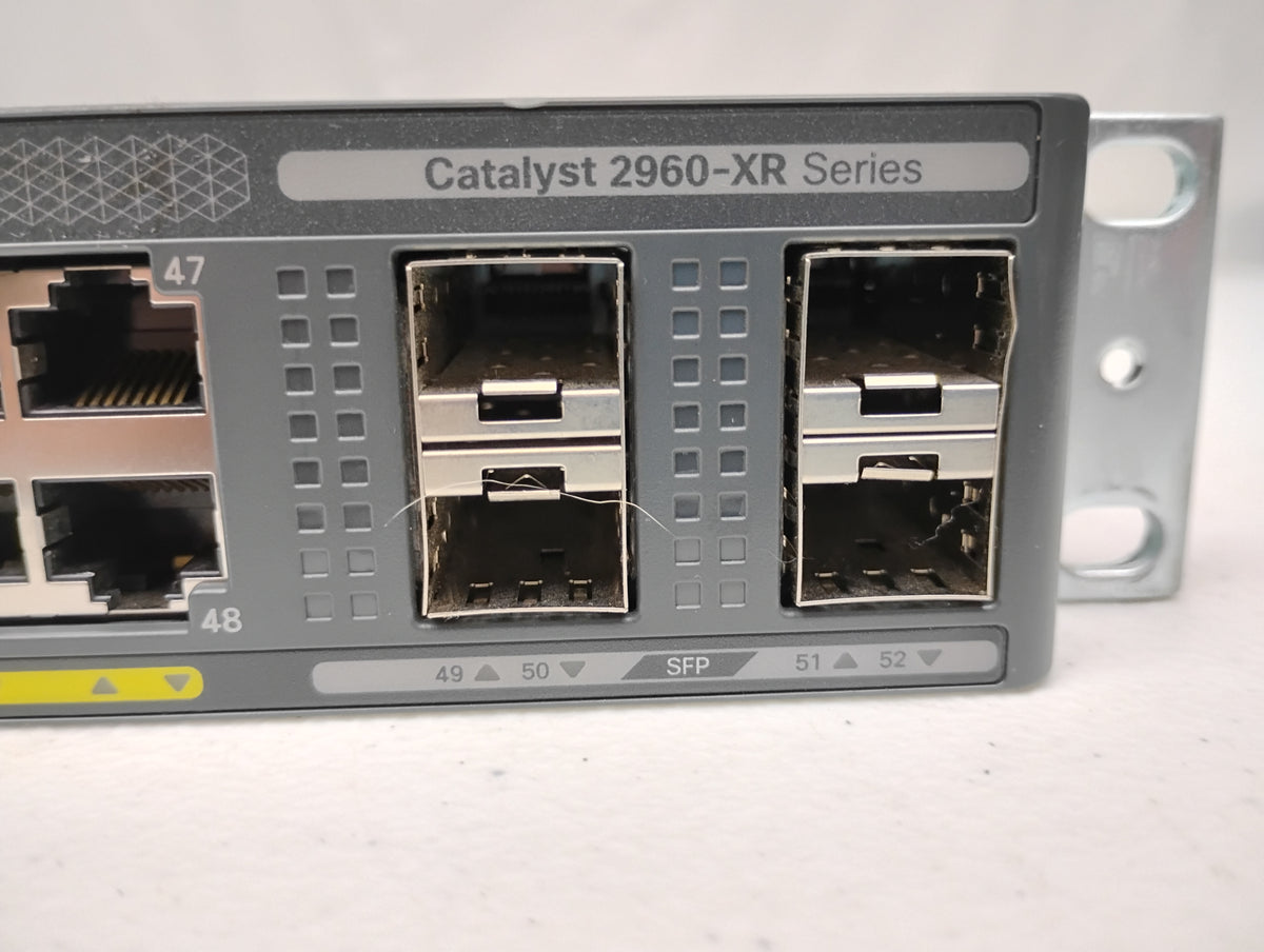 Cisco Catalyst 2960-XR Series WS-C2960X-48FPS-I 48 Port PoE+ Gigabit Switch & x2 PWR-C2-11025WAC PSUs