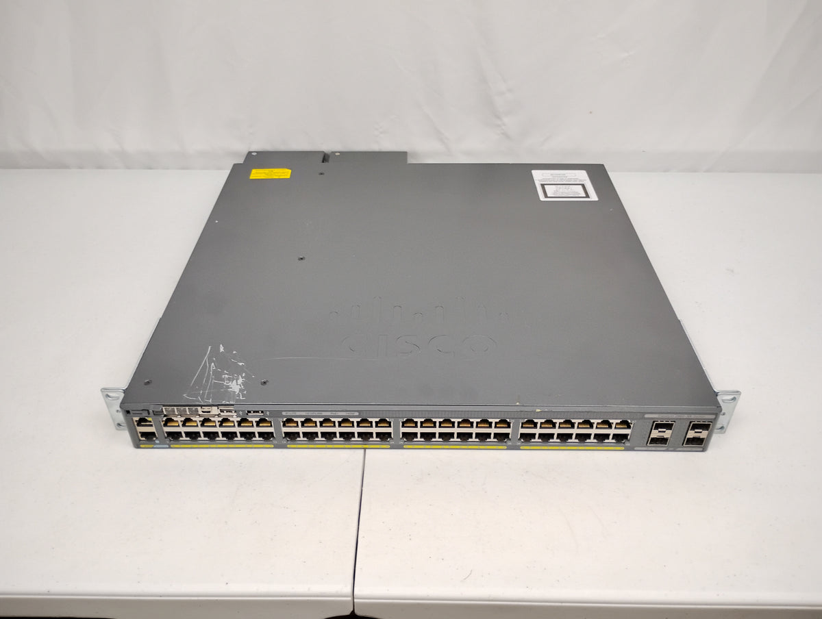 Cisco Catalyst 2960-XR Series WS-C2960X-48FPS-I 48 Port PoE+ Gigabit Switch & x2 PWR-C2-11025WAC PSUs