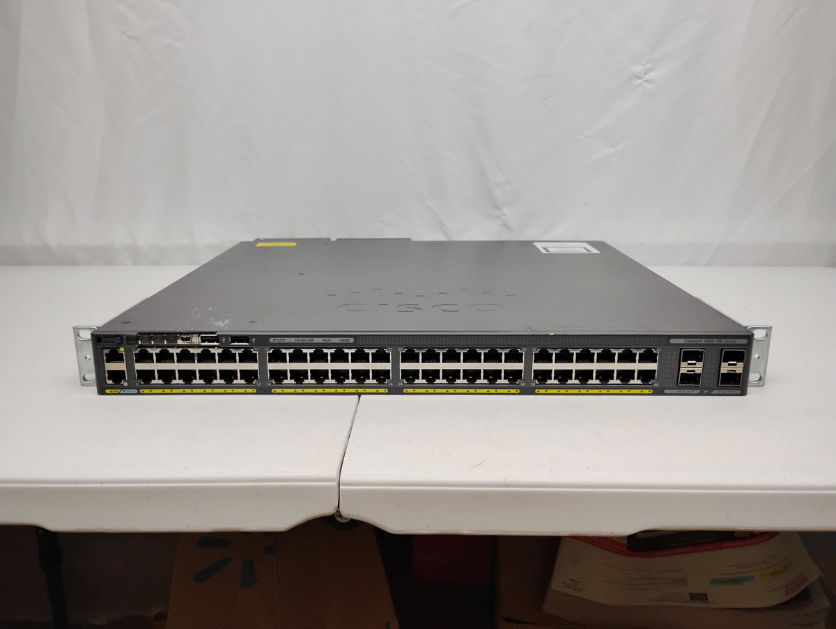 Cisco Catalyst 2960-XR Series WS-C2960X-48FPS-I 48 Port PoE+ Gigabit Switch & x2 PWR-C2-11025WAC PSUs
