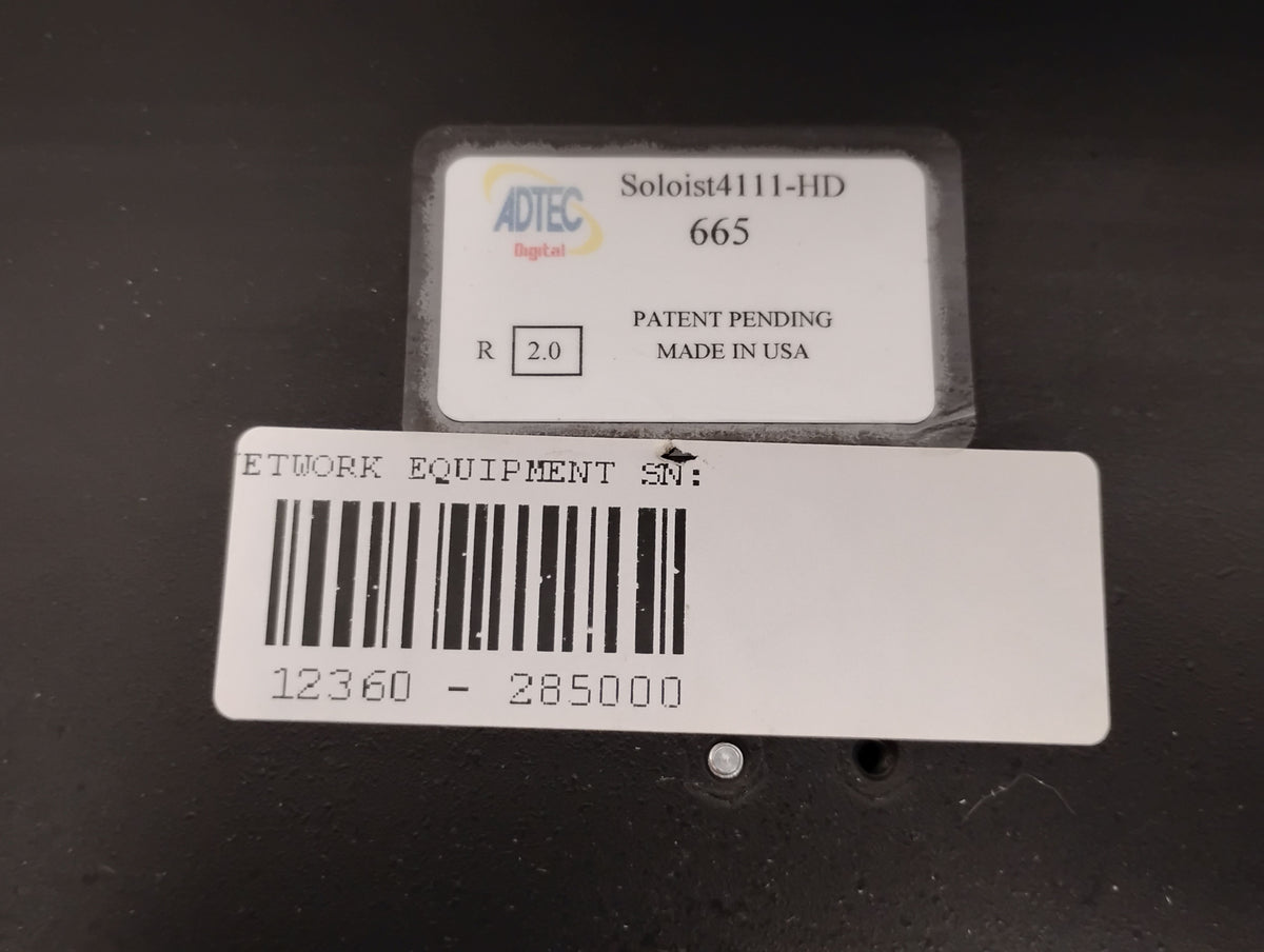Adtec Digital Soloist 4111 High Definition Media Player Decoder System | NO HDD