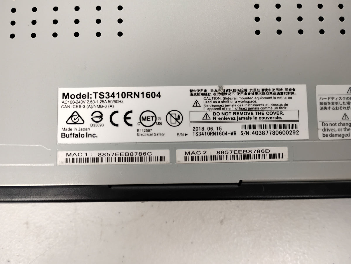 Buffalo TeraStation 3410RN TS3410RN1604 4-Bay NAS | NO DRIVES