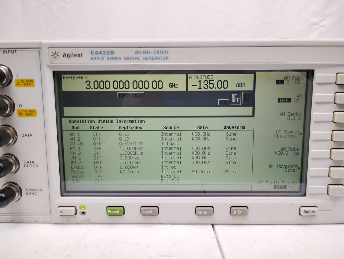 Agilent E4432B ESG-D Signal Generator 250kHz-3.0GHz | OPT H99 UN5 UN7 UN8