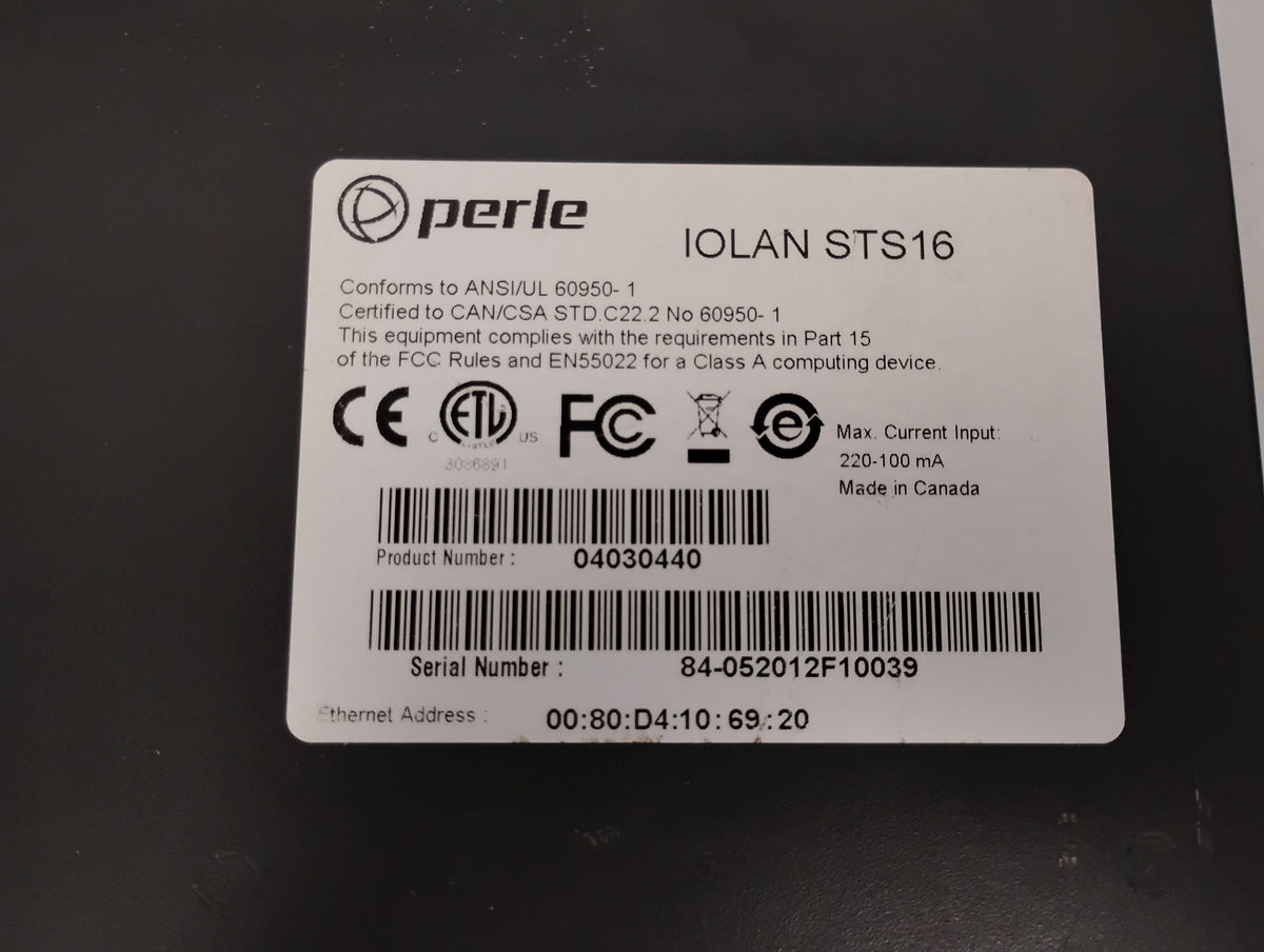 Perle IOLAN STS16 16-Port Secure Terminal Server