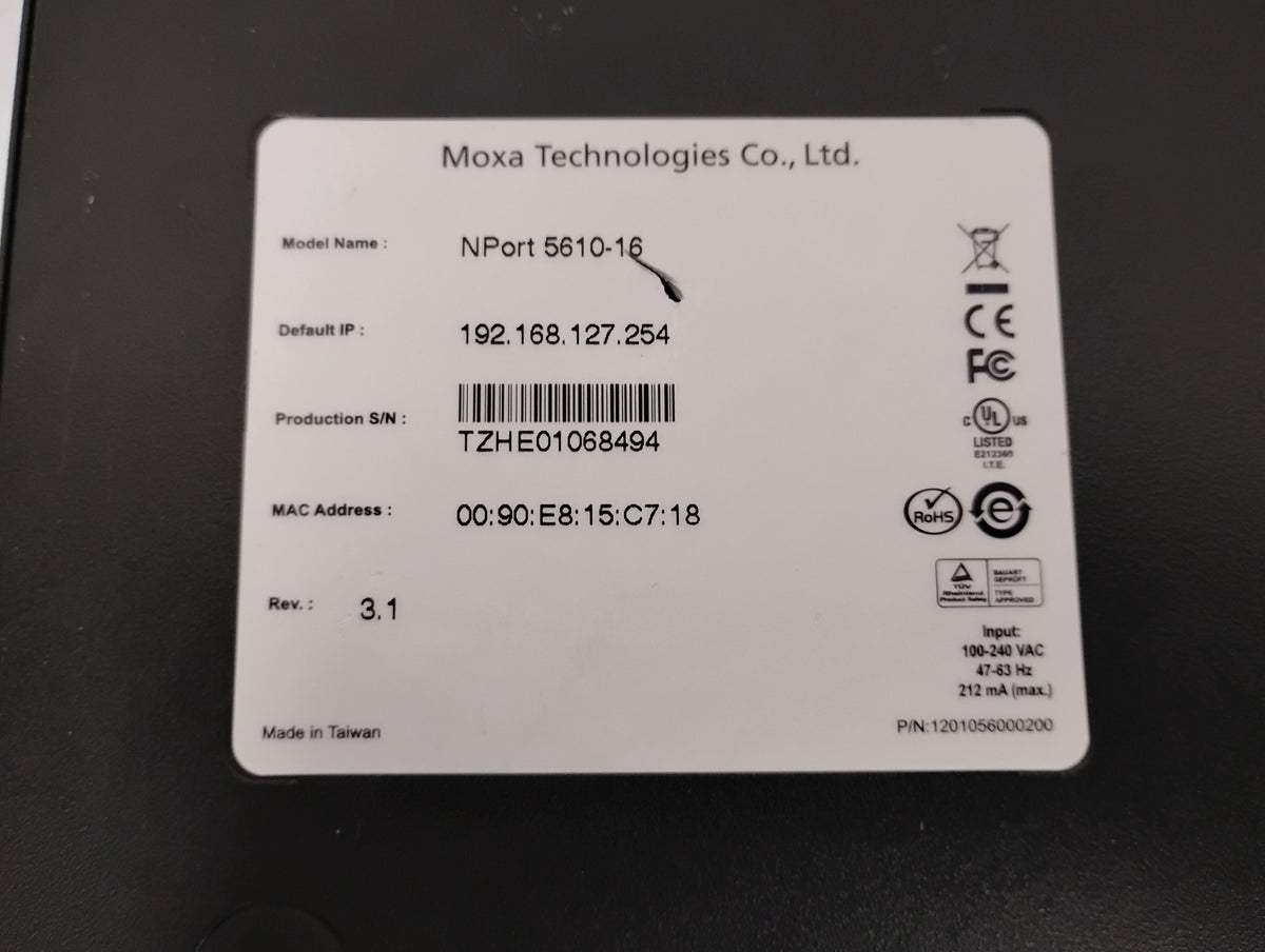 Moxa NPort 5650-16 16-Port Serial Device Server RS-232/422/485
