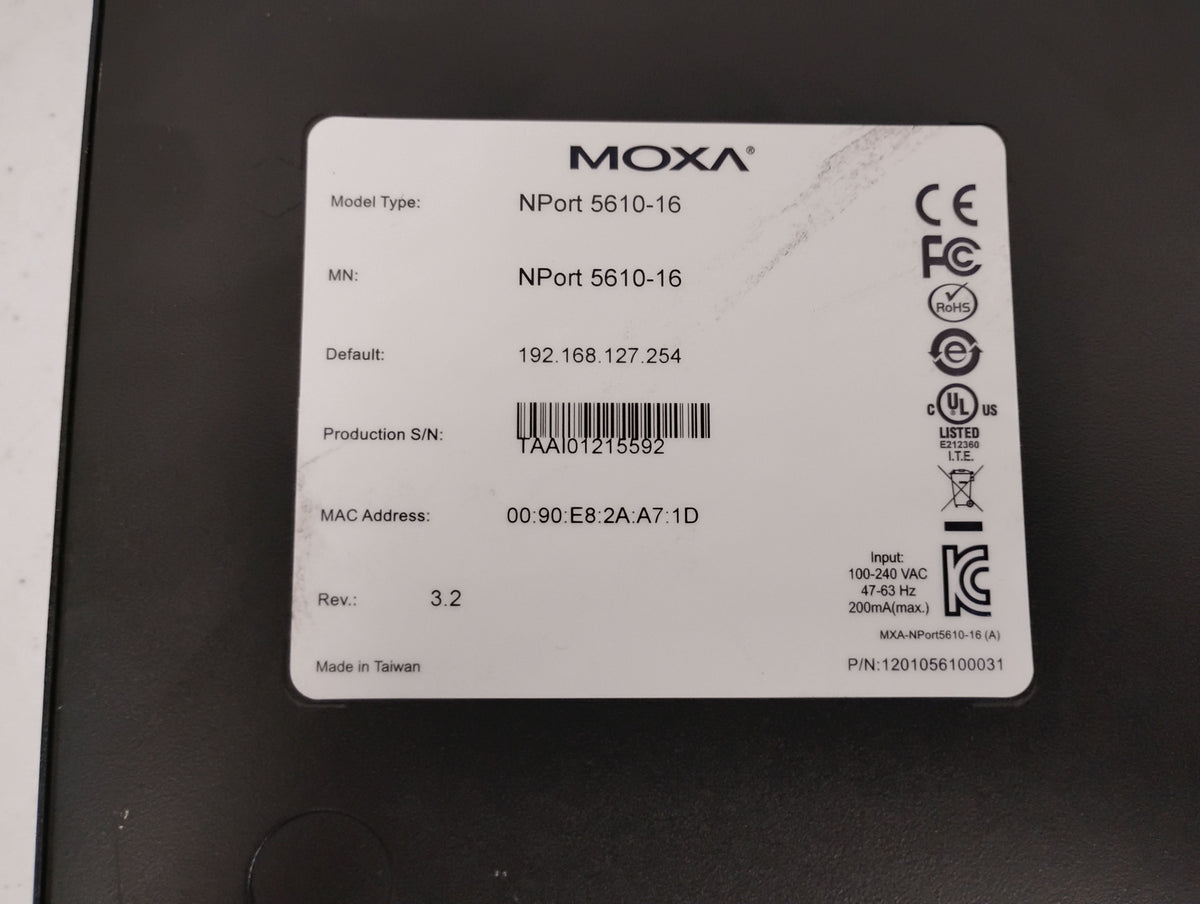 Moxa NPort 5650-16 16-Port Serial Device Server RS-232/422/485