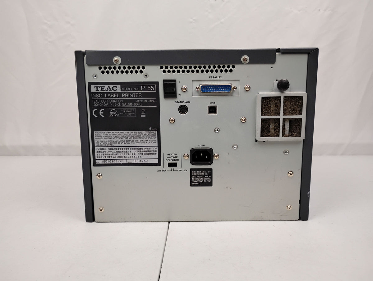 TEAC P-55 CD/DVD Disk Label Printer | P/N: 19610200-90 | Powers Up